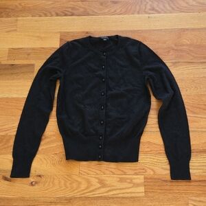 Ann Taylor Black Cotton Cardigan Size Small